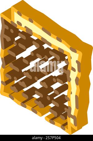 passover matzah jewish isometric icon vector. passover matzah jewish sign. isolated symbol illustration. passover matzah jewish isometric icon vector illustration Stock Vector