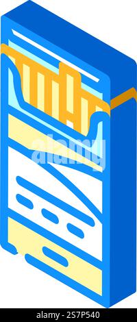 cigarette nicotine isometric icon vector. cigarette nicotine sign. isolated symbol illustration. cigarette nicotine isometric icon vector illustration Stock Vector
