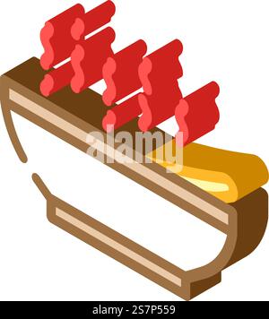 hot soup isometric icon vector. hot soup sign. isolated symbol illustration. hot soup isometric icon vector illustration Stock Vector