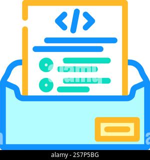 technical writing software color icon vector. technical writing software sign. isolated symbol illustration. technical writing software color icon vector illustration Stock Vector