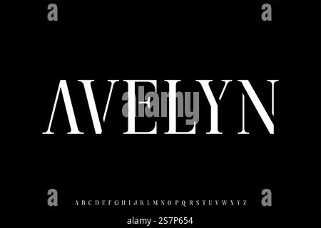 Abstract elegant serif display font vector Stock Vector