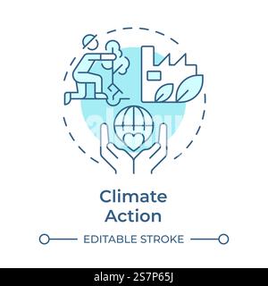 Climate action soft blue concept icon Stock Vector