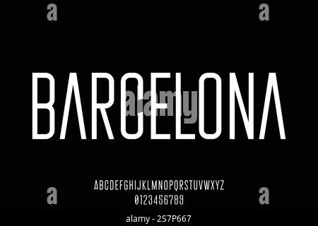 Modern condensed display font vector Stock Vector