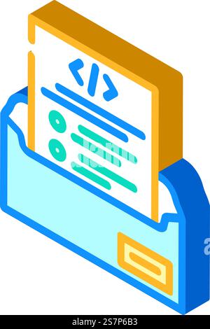 technical writing software isometric icon vector. technical writing software sign. isolated symbol illustration. technical writing software isometric icon vector illustration Stock Vector