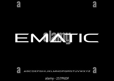 Modern futuristic extended display font vector Stock Vector