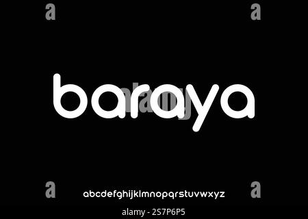 Modern bold rounded display font vector Stock Vector