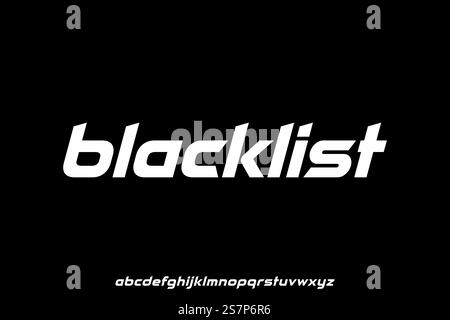 Bold modern futuristic display font vector in slant style Stock Vector