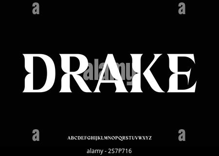 Unique decorative serif alphabet display font vector illustration Stock Vector