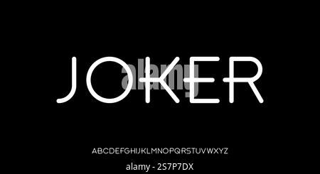 Modern creative linear sans serif display font vector Stock Vector