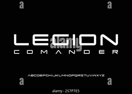 Futuristic alphabets display font vector Stock Vector