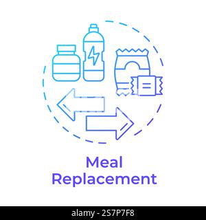 Meal replacement blue gradient concept icon Stock Vector