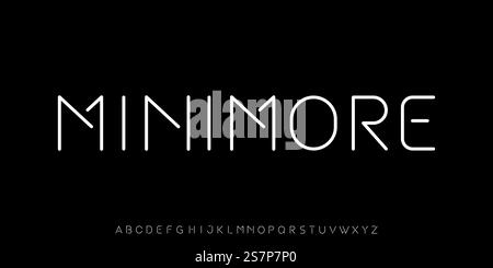 Modern minimal luxury alphabets display font vector Stock Vector