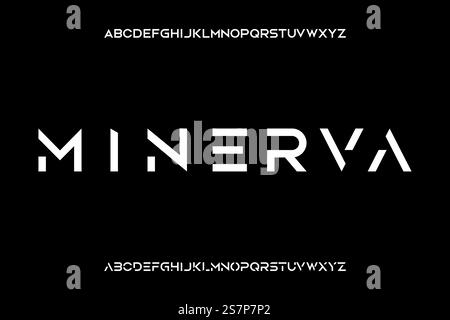 Modern futuristic alphabets display font with alternates Stock Vector
