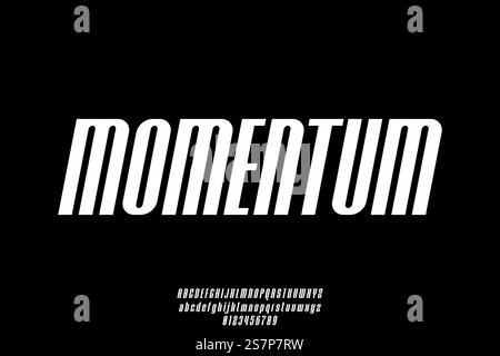 Modern slant condensed style display font vector Stock Vector