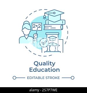 Quality education soft blue concept icon Stock Vector