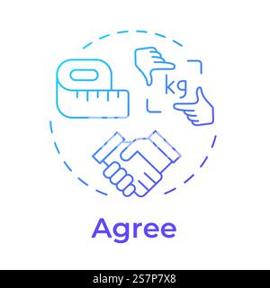 Agree blue gradient concept icon Stock Vector