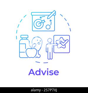 Advise blue gradient concept icon Stock Vector