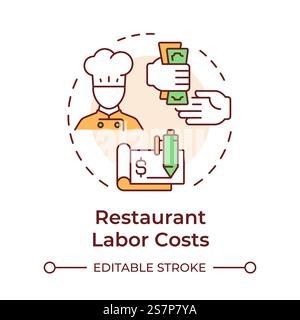 Food costs multi color concept icon Stock Vector