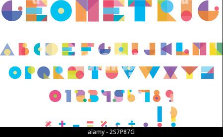 Geometric shapes alphabet letters. Vector. Stock Vector