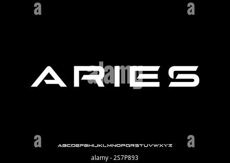 Bold modern futuristic display font vector Stock Vector