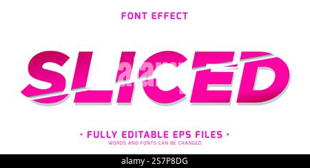 Sliced text effect. Editable font style Stock Vector
