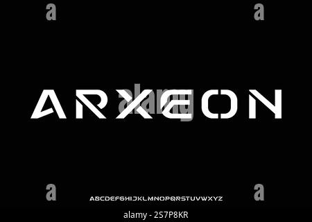 Unique modern decorative sans serif alphabet display font vector illustration Stock Vector