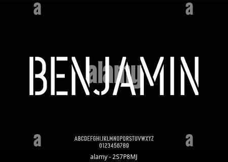 Modern clean stencil display font vector Stock Vector
