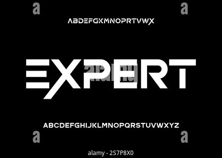 Modern geometric alphabets display font with alternates Stock Vector