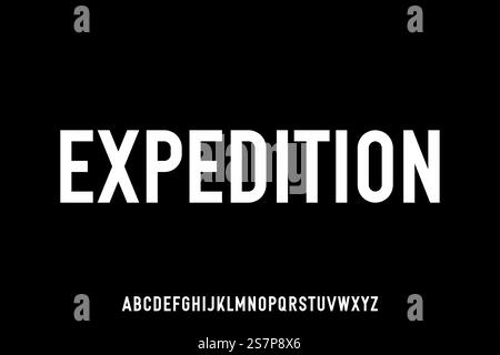Strong clean bold condensed font vector Stock Vector
