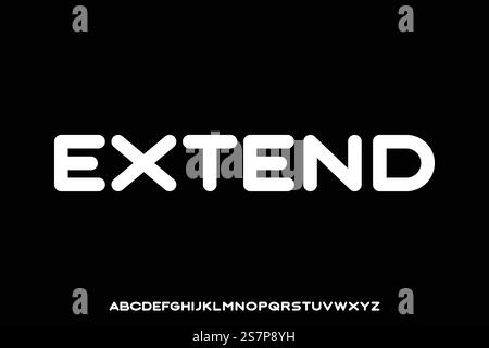 Bold rounded extended display font vector Stock Vector