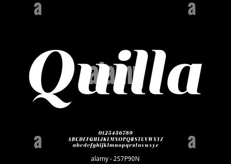 Beautiful serif italic font vector Stock Vector