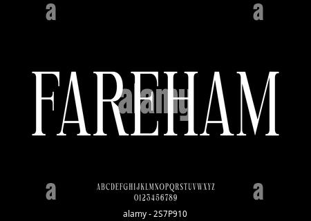 Elegant condensed serif font vector Stock Vector