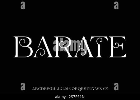 Natural elegant decorative serif style display font vector Stock Vector