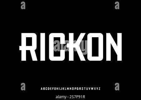 Unique geometric sans serif display font vector Stock Vector