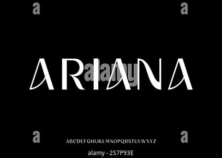 Creative elegant decorative typeface alphabet font vector. Modern beautiful sans serif typography design Stock Vector