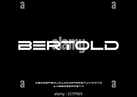Bold extended futuristic font with alternate Stock Vector