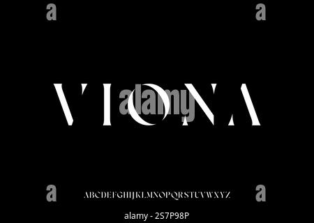 Elegant luxury abstract stencil type serif font vector Stock Vector