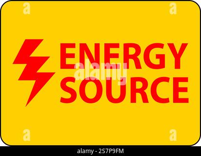 Warning Label Sign, Energy Source Stock Vector