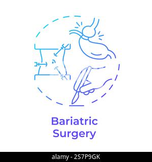 Bariatric surgery blue gradient concept icon Stock Vector