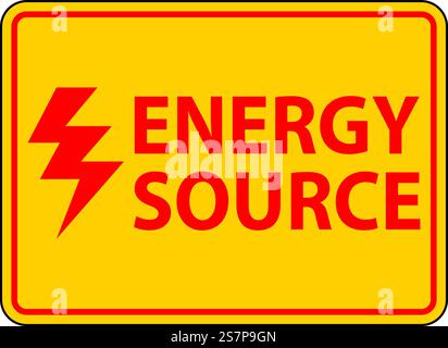 Warning Label Sign, Energy Source Stock Vector