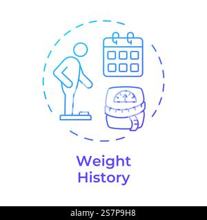 Weight history blue gradient concept icon Stock Vector