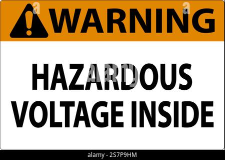 Warning Sign Hazardous Voltage Inside Stock Vector