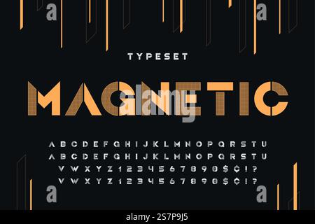 Stencil futuristic sci-fi alphabet, creative characters set. Vector illustration. Stencil futuristic sci-fi alphabet, creative characters set. Stock Vector