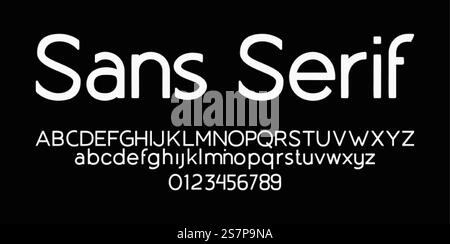 Sans Serif alphabet Font Stock Vector