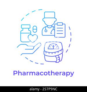Pharmacotherapy blue gradient concept icon Stock Vector