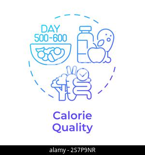 Calorie quality blue gradient concept icon Stock Vector