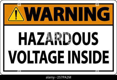 Warning Sign Hazardous Voltage Inside Stock Vector