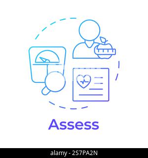 Assess blue gradient concept icon Stock Vector
