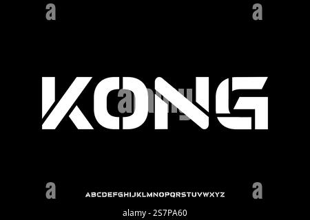 Modern unique stencil font vector Stock Vector