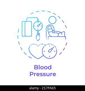 Blood pressure blue gradient concept icon Stock Vector